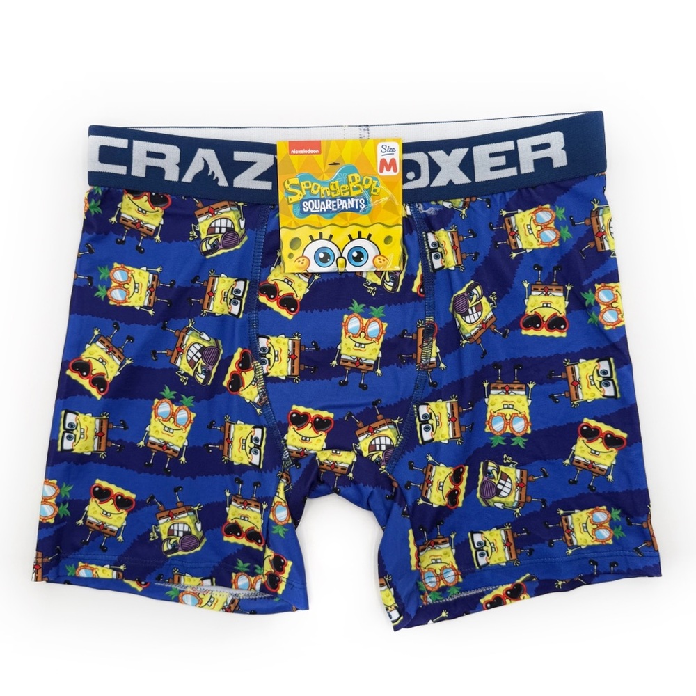SpongeBob SquarePants Crazy Boxer Briefs Mens Medium Underwear Funny Gift Y2K